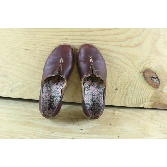 Born Shoes Women Sz 7 Tropi Brown Leather 38 Slip On Loafers Flats - Picture 6 of 7